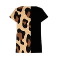 thumbnail image 5 of Qtocio Hauts de Mode pour Femmes, Chemise à Manches Courtes Col Rond Imprimé Graphique Patchwork Coloré Blouse d'Été, 5 of 5
