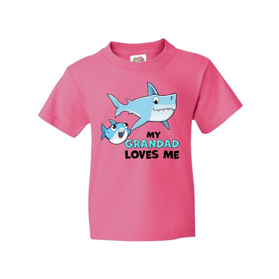 Inktastic My Grandad Loves Me with Cute Sharks Youth T-Shirt