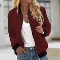 thumbnail image 2 of JGNGSHN Fall Jackets for Women 2025 Trendy Lightweight Bomber Jacket Zip Up Solid Color Outwear with Pockets, 2 of 7