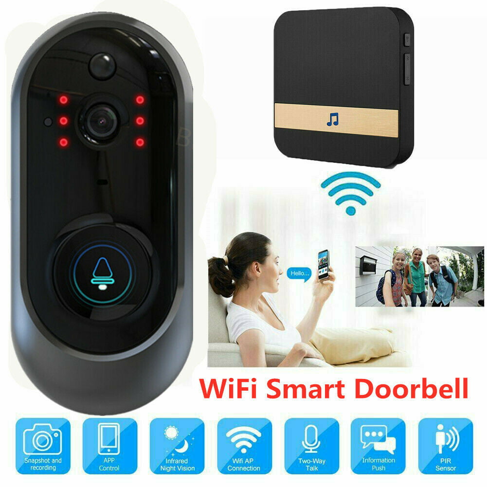 Wireless WiFi Door Bell Video PIR Doorbell Talk Smart Security HD Camera Two-Way
