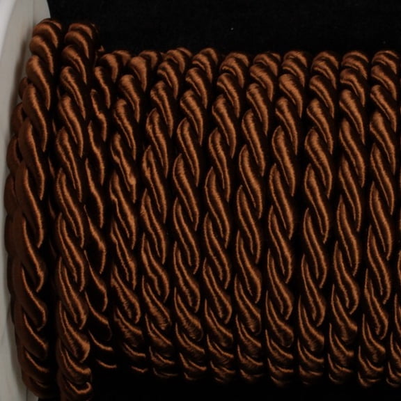 Chocolate Brown Braided Cording Wired Craft Ribbon 0.25" x 17 Yards