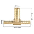 thumbnail image 2 of Conector de manguera de latón en forma de T, reductor de barbilla, conector de 3 vías para aire, agua, combustible y gas 6mm x 10mm x 6mm, 2 of 3