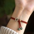 thumbnail image 4 of 2 pulseras de hilo tejidas hechas a mano | Pulsera de hilo de nudo de algodón | Banda de amistad unisex ajustable., 4 of 5