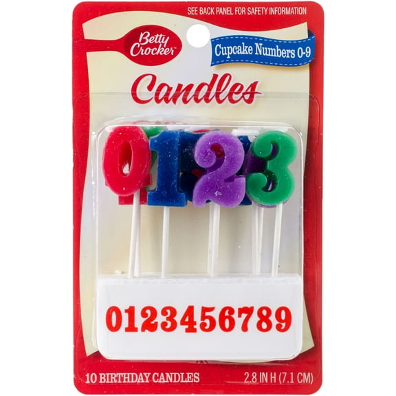 Betty Crocker Cupcake Numeral Candles - 10 Count