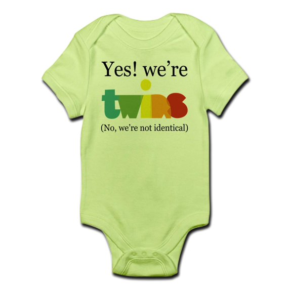 CafePress - Yes! We're Twins (Fraternal) Infant Bodysuit - Baby Light Bodysuit