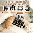 thumbnail image 6 of Adjustable Height 3-Bowl Raised Dog Feeder Stand, Ergonomic Anti-Slip Pet Dining Station, 6 of 7
