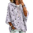 thumbnail image 2 of Hoodies for Women Oversized 3/4 Sleeve Hooded Pullover Sweatshirt Loose Relaxed Fit Casual Fall Outfits, 2 of 6