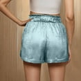thumbnail image 5 of YUGYXL Women's Sequin Shorts Drawstring Classic Party Shorts Stretch Waist Vacation Shorts with Pockets Light Blue XXL, 5 of 8