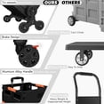 thumbnail image 4 of ASDFGH Folding Utility Cart Portable Rolling Crate Handcart with Stair Climbing Wheels&360 ° Swivel Wheels Telescoping Handle Plastic Box Dolly for Travel Shop Move Office Teacher Use(Black), 4 of 7