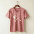 thumbnail image 3 of VNJQPG Just Breathe Dandelion womens tshirts graphic V-Neck Tee-V4-Dusty Pink,M, 3 of 4