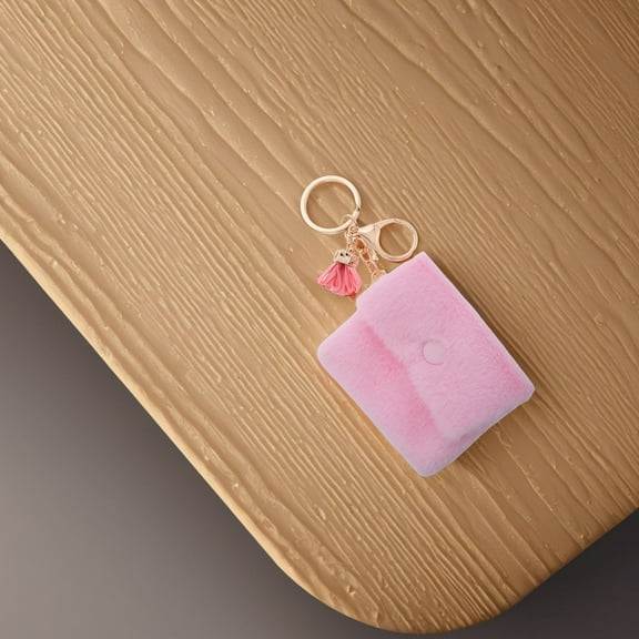 ETHZZLE Plush Car Key Pendant Keychain Wallet Wristlet 1 PCS for Women Handbags Daily Use