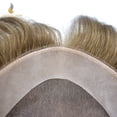 thumbnail image 7 of Lyrical Hair Toupee for Men Fine Mono Mens Toupee Human Hair Replacement Systems Monofilament with NPU Hairpiece for Man Black Brown Blonde Gray Hair Wig Unit, 7 of 7