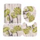 thumbnail image 2 of Juego de 4 cortinas de ducha con estampado creativo, elegante juego de baño con flores artísticas, cortina de baño de poliéster impermeable, alfombras de baño antideslizantes, alfombra de baño y, 2 of 4