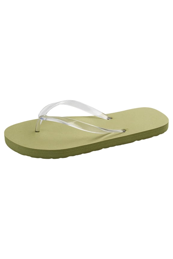 Womens Clear Strap Flip Flops, Minimalist Transparent Thong Sandals, Lightweight Casual Summer Beach Slippers in Multiple Colors