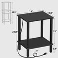 thumbnail image 3 of End Table with Charging Station, Side Table with USB Ports and Outlets, Nightstand, 2-Tier Storage Shelf, Sofa Table for Small Space,Black, 3 of 17