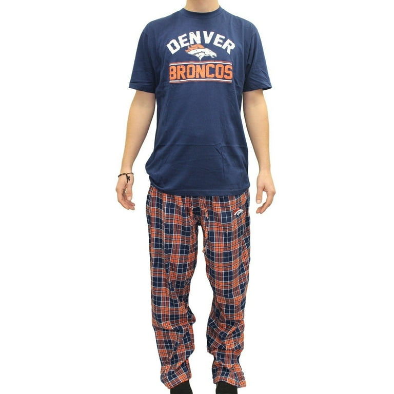Denver Broncos NFL Roster 2 Men's T-shirt & Flannel Pajama Pants Sleep  Set 