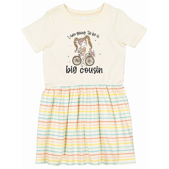 Inktastic Stick Girl I Am Going to Be a Big Cousin Girls Toddler Dress