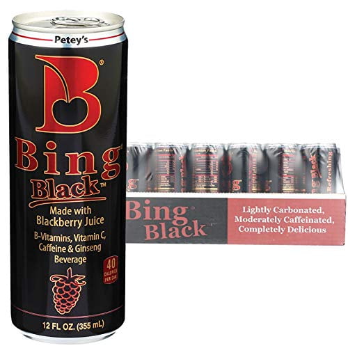 Bing Beverage Healthy Energy Drinks, Bing Blackberry, 12 oz (24 Pack