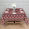 thumbnail image 3 of Red Geometric Striped Pattern Square Tablecloth,Waterproof Square Table Cover,Wipeable Spillproof Washable Table Cover for Home Kitchen Party Decor 42"X42"(107x107cm), 3 of 6