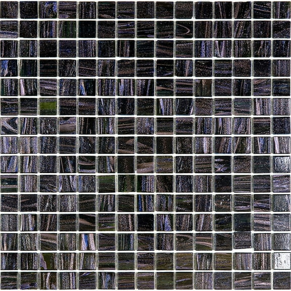 Apollo Tile Celestial 12 in. x 12 in. Glossy Oil Black Glass Mosaic Wall and Floor Tile (20 sq. ft./case) (20-pack)
