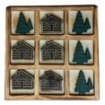 thumbnail image 2 of Handmade Old Fashioned Wooden TIC-TAC-TOE Game, LOG CABIN & PINE TREES, Wilcor, 2 of 3