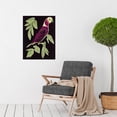 thumbnail image 2 of Modern Vibrant Magenta Purple Parrot On Tree Branch Linocut Illustration Black Plum Large Wall Art Poster Print Thick Paper 18X24 Inch, 2 of 4