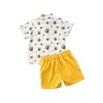 thumbnail image 3 of Kiapeise Toddler Boys Summer Short Sleeve Button T-Shirt and Shorts Outfit, 3 of 6