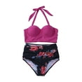 thumbnail image 2 of EYIIYE Women Flower Print Bikini Set High Waist Swimming Suits, 2 of 6