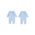 thumbnail image 2 of Miaouyo Infant Baby Girl Boy Spring Fall Romper 0 3 6 12 18 Months Long Sleeve Doll Collar Snap Closure Jumpsuit, 2 of 9
