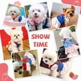 thumbnail image 3 of Set de arnés y correa para perro pequeño con colgante de oso de fresa - Vestido vaquero de cachorro para bulldog francés, conjuntos de cumpleaños, sesiones de fotos, ligero y transpirable, 3 of 7