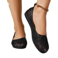 thumbnail image 4 of Gpaecead Women's Floral Embroidery Lace Mesh Ballet Flats Breathable Slip On Lightweight Comfort Shoes With Non Slip Sole For Casual Black, 4 of 8