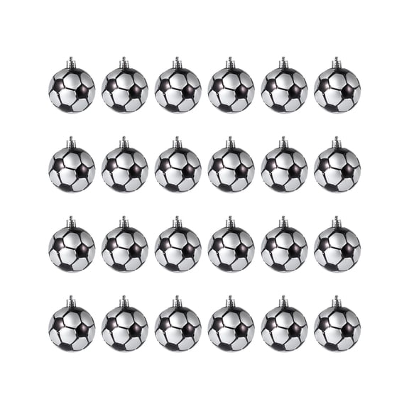 24PCS Glitter Baseball Shape Christmas Ball Ornaments, Hanging Decorations for Xmas Tree & Holiday Party