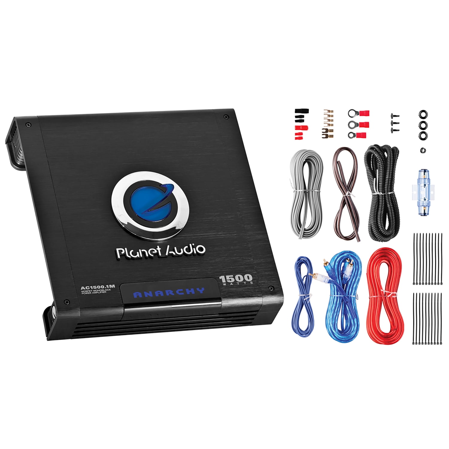 Planet Audio AC1500MK Anarchy Series Car Audio Amplifier and 8 Gauge Wiring  Kit - 1500 High Output, Monoblock, Class AB, 2/4 Ohm, High/Low Level  Inputs, Low Pass Crossover, For Stereo and Subwoofer - Walmart.com  Planet Audio Amp Wiring Diagram    Walmart