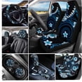 thumbnail image 3 of Uorisanigo Blue Polynesian Car Front and Rear Cushion Covers Automotive Water Coaster Steering Wheel Cover Pillowcase for Cars Gear Lever Cover+Hand Brake Cover Thick 11-Piece, 3 of 7