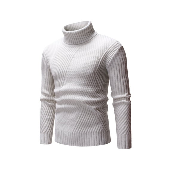 hirigin Men Fashion Wild Sweater Solid Color Turtleneck Long Sleeve Knitted Pullovers Autumn Winter Casual Slim Fit Tops