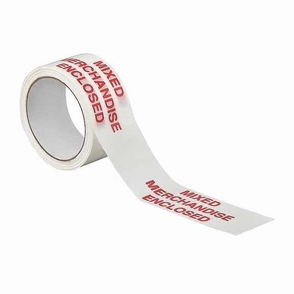 Tapecase Carton Sealing Tape,Red/White,2In x 55Yd 15C756