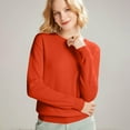thumbnail image 2 of WoenderWiz Lightweight Sweaters for Women Fall Warm Pullover Long Sleeve Tops Crewneck Knitted Daily Sweater Ginger M, 2 of 6