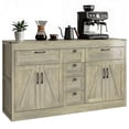 thumbnail image 1 of HOMCOM Sideboard Buffet Cabinet, 55" Farmhouse Kitchen Storage Cabinet Grey, 1 of 10