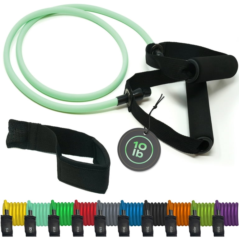 Tribe Single Resistance Bands Workout Bands Includes Single Exercise Band Cushioned Handles Door Anchor Advanced eBook for Resistance Training