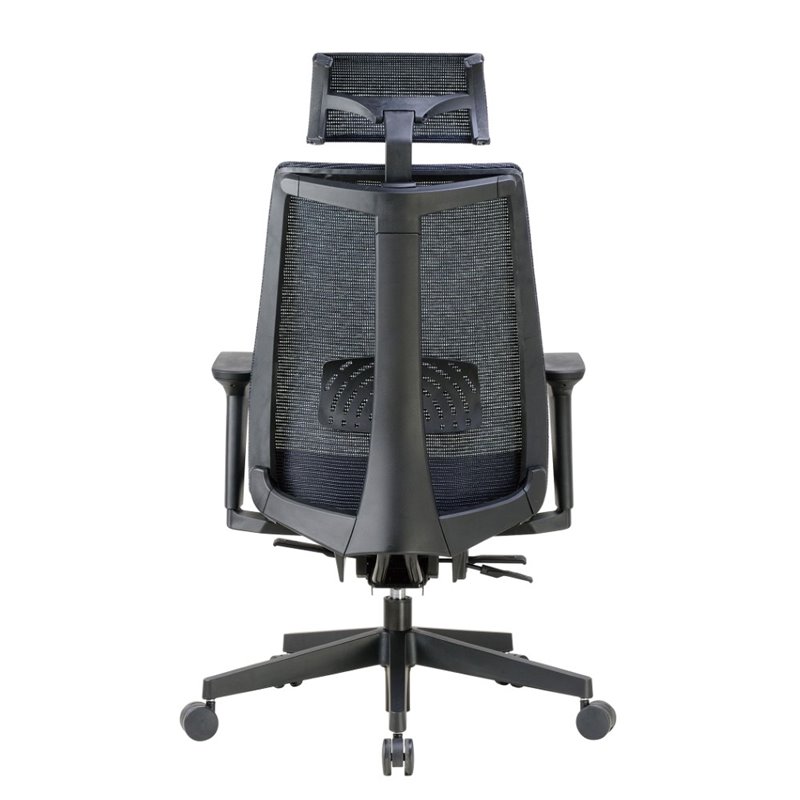 Boss Office Contemporary Mesh Executive Chair with Headrest in Black