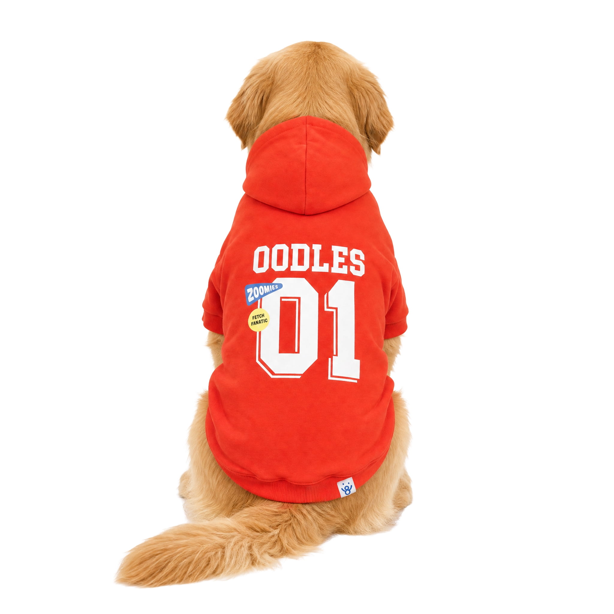 Oodles Sporty Fall Dog Hoodie, Red, XL