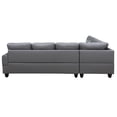 thumbnail image 5 of WRTEYEUI Convertible Sectional Sofa Couch, Faux Leather 4 Seat L-Shaped Sofa Set Modular Sofa Sleeper for Home, Living Room and Office, Diamond Pattern, Ginger, Left, 5 of 5