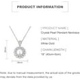 thumbnail image 2 of 14K Gold Freshwater Pearl Necklace for Women, Elegant Flower-Inspired Crystal Pendant Design, Premium Fashion Accessory, 2 of 7