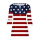 thumbnail image 5 of Fiudx Ofertas Flash Del Día Camiseta Estampada a La Moda para Mujer, Blusa con Mangas 3/4, Camisetas Informales con Cuello En V, 5 of 5