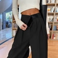 thumbnail image 6 of BADHUB Womens Dress Pant Pleat Business Casual High Waisted Pant Fashion Offic Slack Solid Color Trousers Black L, 6 of 6
