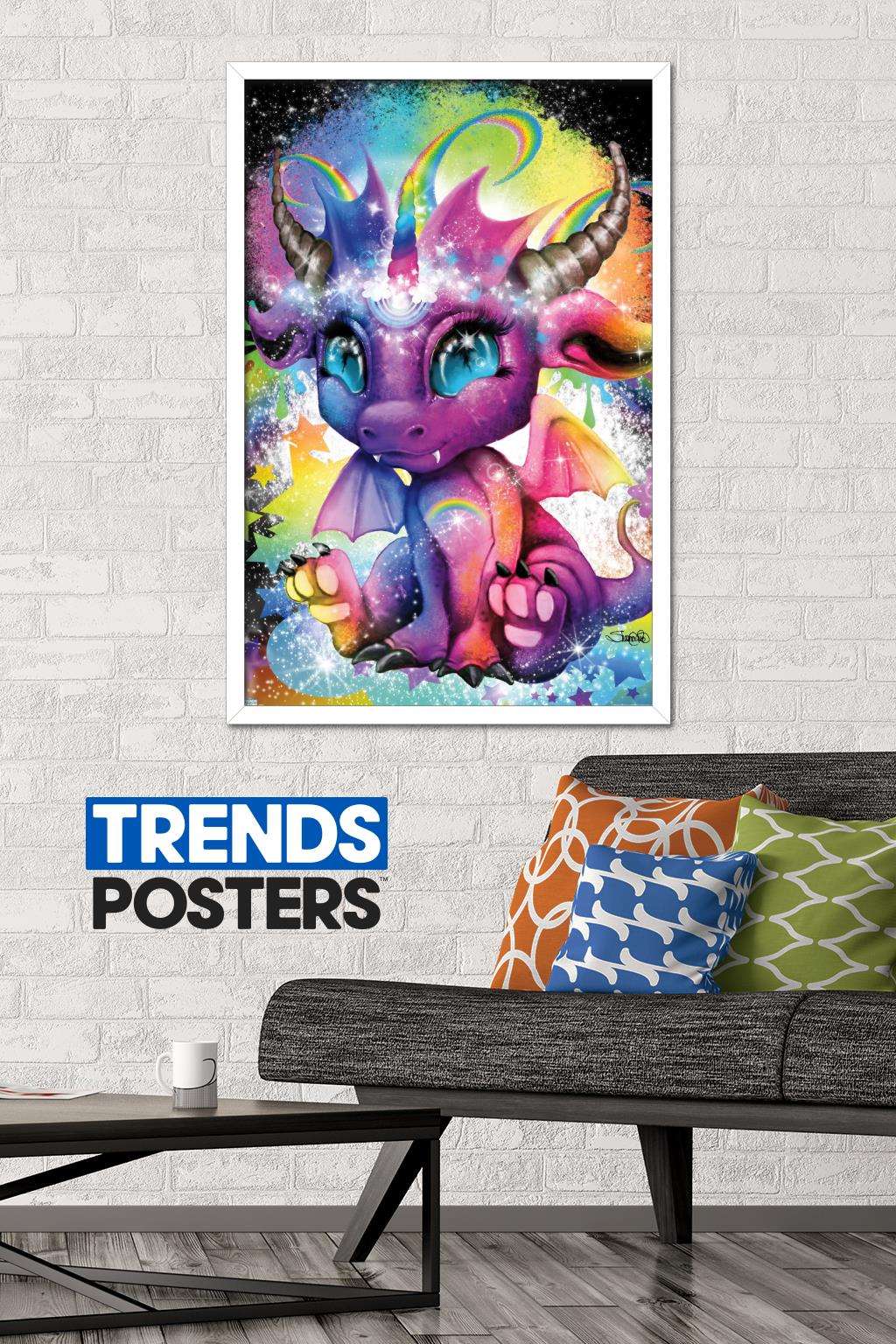 Sheena Pike - Rainbowcorn - Lil DragonZ Wall Poster, 22.375" x 34", Framed