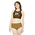 thumbnail image 4 of "Golden Roses" Print (Brown) Sporty Bikini Set, 4 of 6