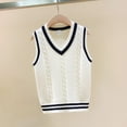thumbnail image 4 of Boys Girls Knitted Sweater Vest Unisex School Uniform Vest for Kids, 4 of 7