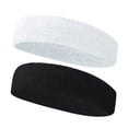 thumbnail image 3 of Tennis Headband Sweat Bands For Men Women,Sports Sweatbands Moisture Wicking Absorbent Head Bands For Teenagers Students,Stretch No Slip Men's Headbands For Yoga Running Workout Hiking 4pcs, 3 of 5