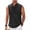 Black, variant on Men'S Solid Color Casual Sleeveless Button Half Open Stand Up Collar Vest With Pineapple Plaid Stand Up Collar Vest Top